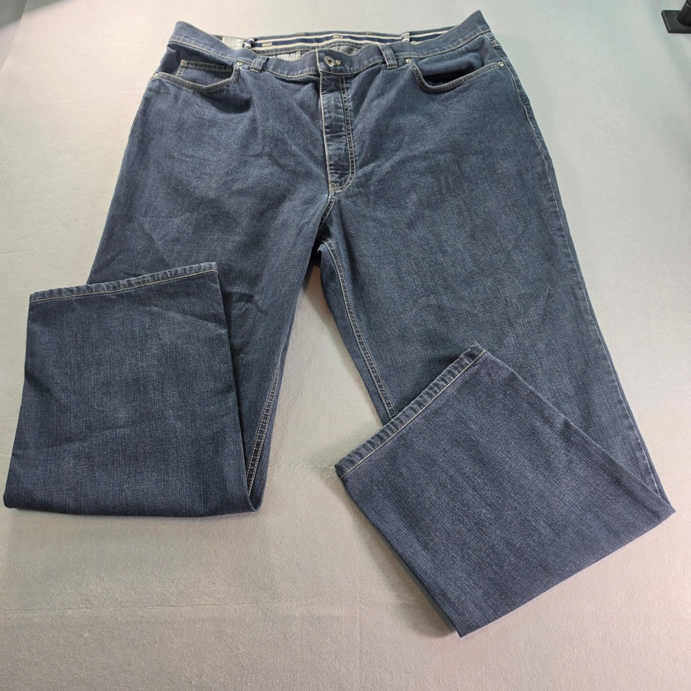 Hiltl ZE 500 Mens 44x32 Dark Wash Straight Leg Stretch Denim Jeans Blue